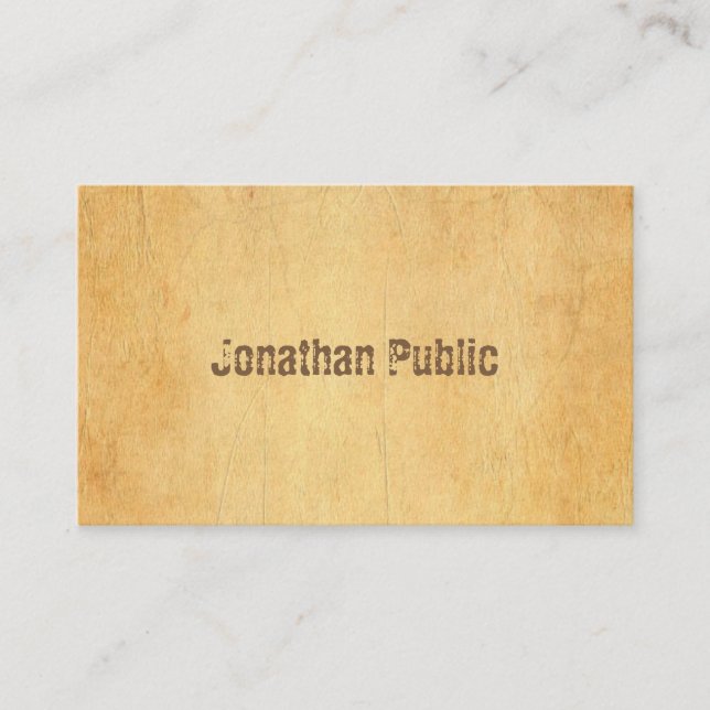 Tarjeta De Visita Viejo Papel Viejo Viejo de Estilo Profesional (Anverso)