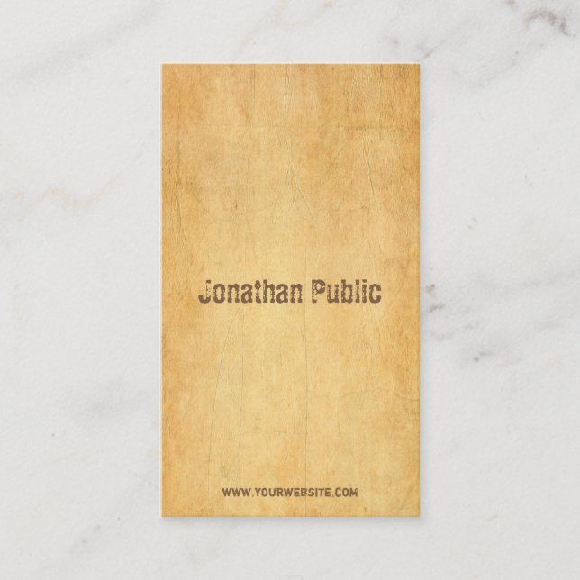 Tarjeta De Visita Viejo Papel Viejo Viejo de Estilo Profesional (Anverso)