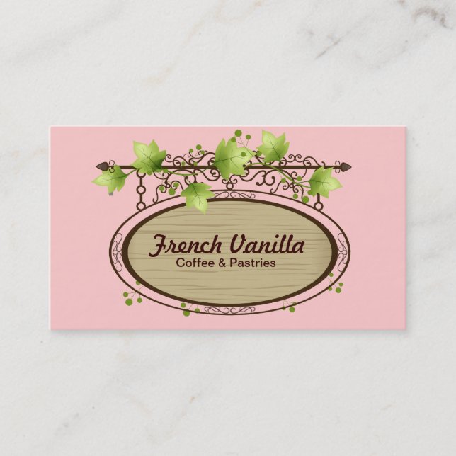 Tarjeta De Visita Viejo Rótulo de madera (Anverso)