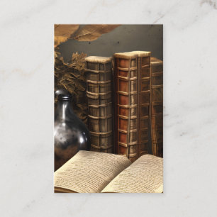 Tarjeta De Visita Viejos libros meteorológicos sobre una cubierta de