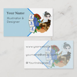 Tarjeta De Visita Viento de Mahjong del Este Susurrante y Espíritu C
