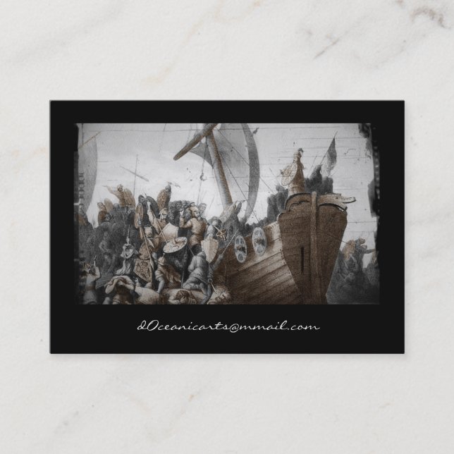 Tarjeta De Visita Vikings en Longboat (Anverso)