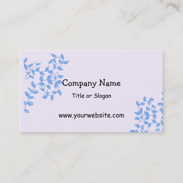 Tarjeta De Visita Viñas Azules Elegantes (Anverso)