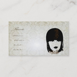 Tarjeta De Visita Vinatage Chica Damask Rosa Boutique Fashion