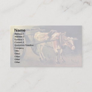 Tarjeta De Visita Vincent Van Gogh - Carro Con Buey Rojo Y Blanco