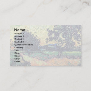 Tarjeta De Visita Vincent Van Gogh - Castillo de Auvers al atardecer