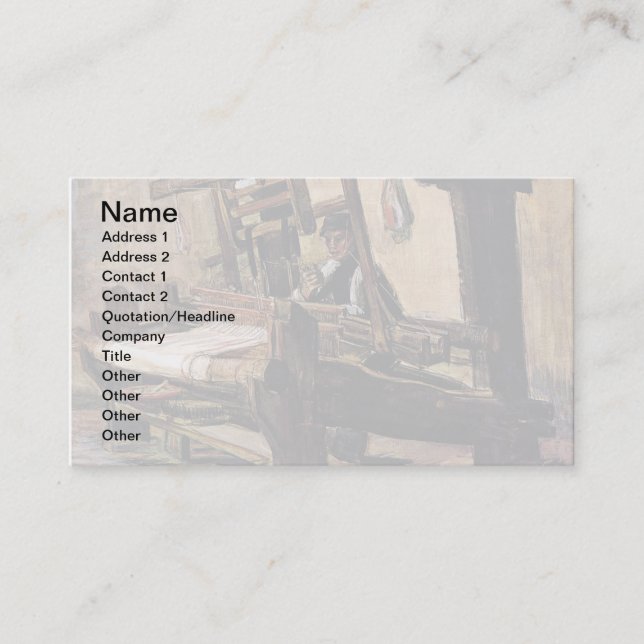 Tarjeta De Visita Vincent Van Gogh - El tejedor - Bella Artes (Anverso)
