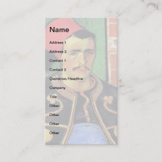 Tarjeta De Visita Vincent Van Gogh - El zuavo - Retrato de soldado