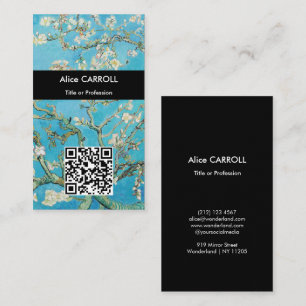 Tarjeta De Visita Vincent van Gogh - Flor de Almendro - Código QR