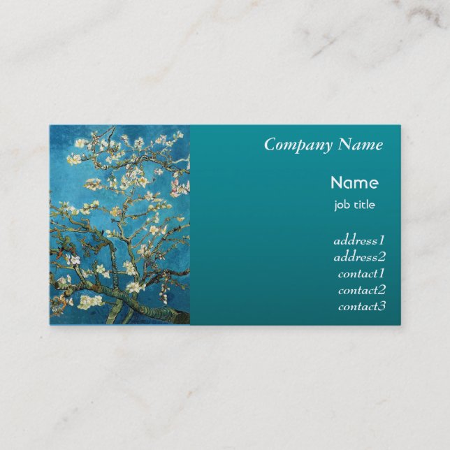 Tarjeta De Visita Vincent van Gogh, floreciente árbol de almendros (Anverso)