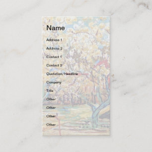 Tarjeta De Visita Vincent Van Gogh - Huerto en Flor Arte Fino