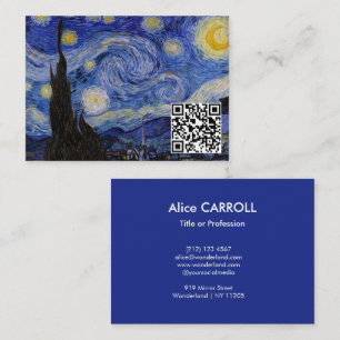 Tarjeta De Visita Vincent Van Gogh - La noche estrellada - Código QR