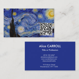 Tarjeta De Visita Vincent Van Gogh - La noche estrellada - Código QR