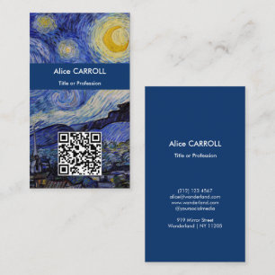Tarjeta De Visita Vincent Van Gogh - La noche estrellada - Código QR
