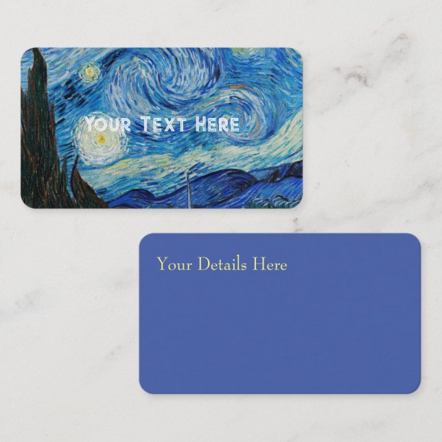 Tarjeta De Visita Vincent Van Gogh La Noche Starry (Anverso / Reverso)
