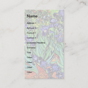 Tarjeta De Visita Vincent Van Gogh - Lirios - Flower Lover Arte Fino