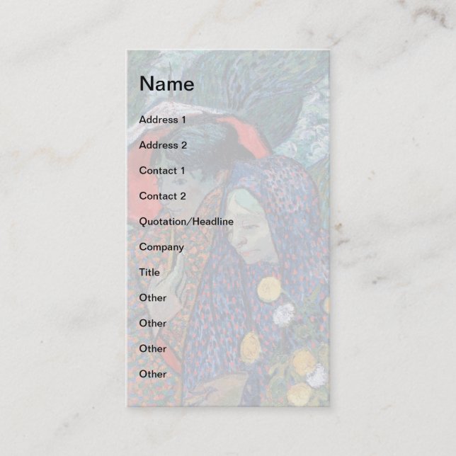 Tarjeta De Visita Vincent Van Gogh - Memoria Del Jardín A Las Diez (Anverso)