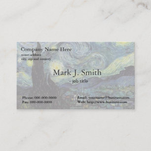Tarjeta De Visita Vincent van Gogh, Noche estrellada