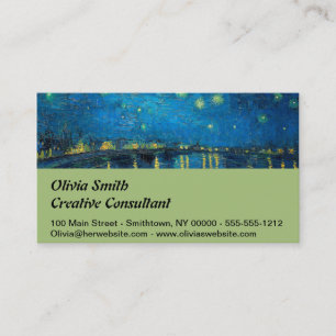 Tarjeta De Visita Vincent Van Gogh Noche estrellada sobre el Ródano