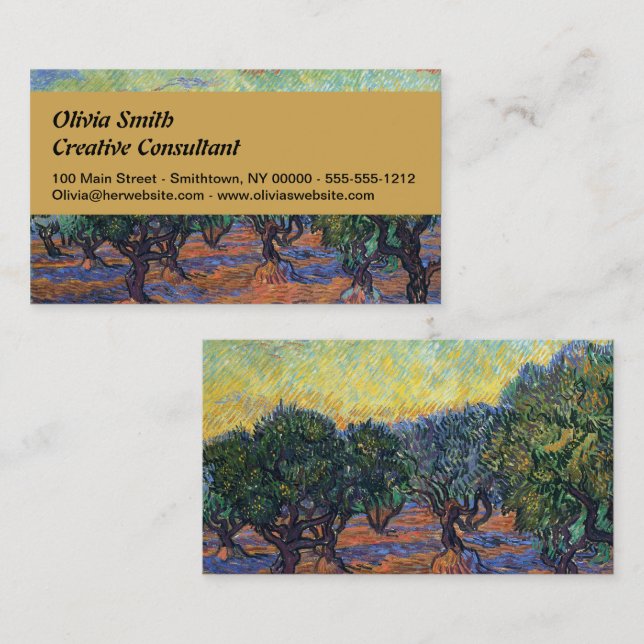 Tarjeta De Visita Vincent Van Gogh Olive Grove Impresionsionism Art (Anverso / Reverso)