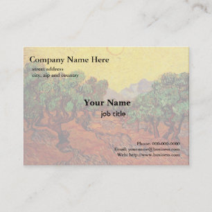 Tarjeta De Visita Vincent van Gogh, Olivos con cielo amarillo y
