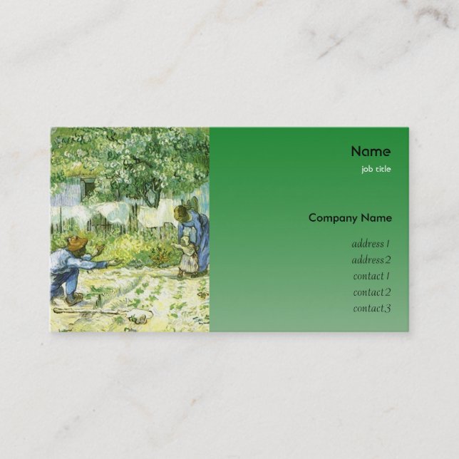 Tarjeta De Visita Vincent van Gogh, primeros pasos (Anverso)