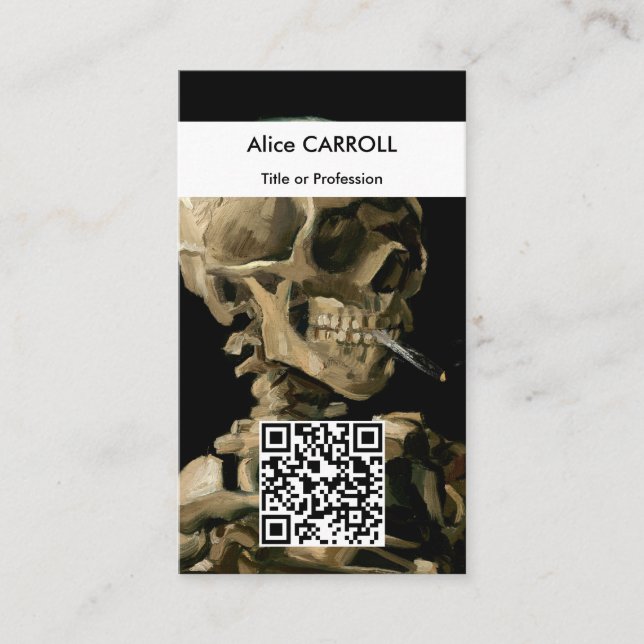 Tarjeta De Visita Vincent van Gogh - Skull - Código QR (Anverso)