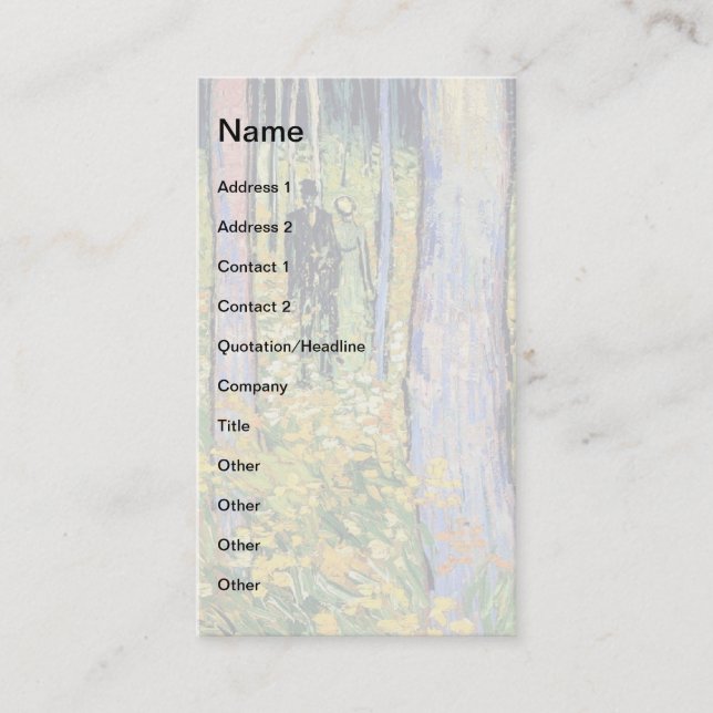 Tarjeta De Visita Vincent Van Gogh - Sotobosque con dos figuras (Anverso)
