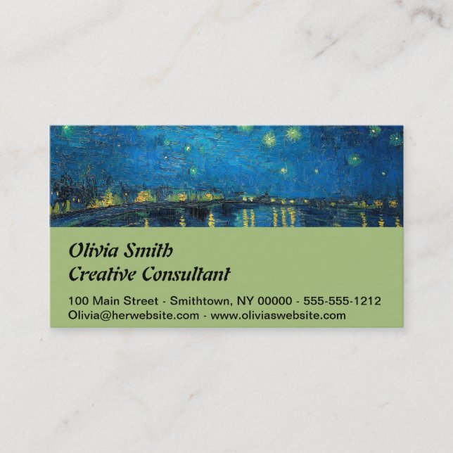 Tarjeta De Visita Vincent Van Gogh Starry Night Over the Rhone (Anverso)