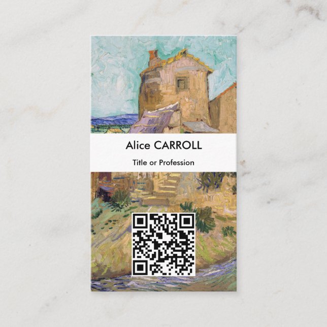 Tarjeta De Visita Vincent van Gogh - The Old Mill - QR Code (Anverso)