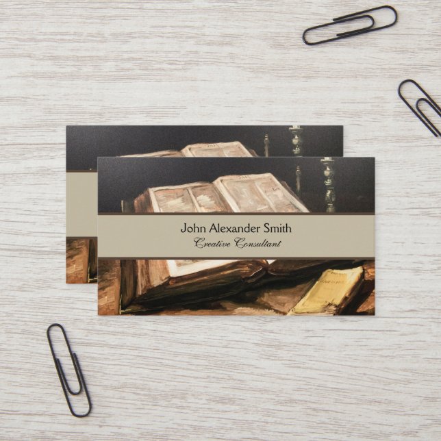 Tarjeta De Visita Vincent van Gogh: Todavía la vida con la Biblia (Anverso/Reverso In Situ)
