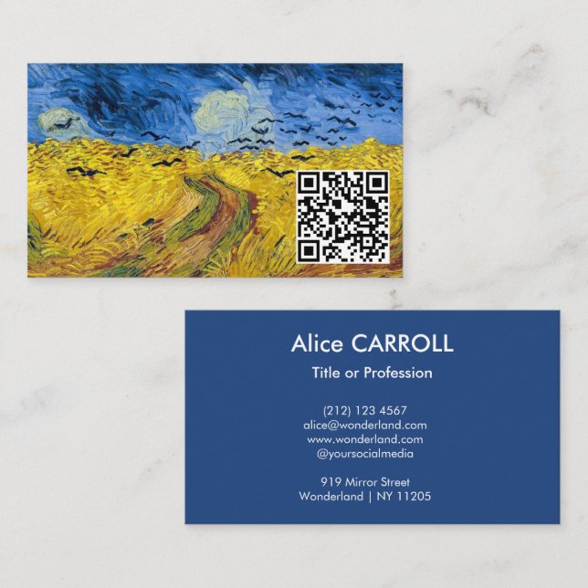Tarjeta De Visita Vincent van Gogh - Wheatfield con cuervos (Anverso / Reverso)