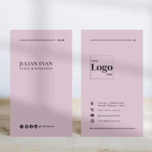 Tarjeta De Visita Vínculos entre los medios sociales rosados moderno