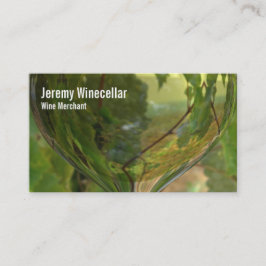 Tarjeta De Visita Viñedo blanco de la copa de vino