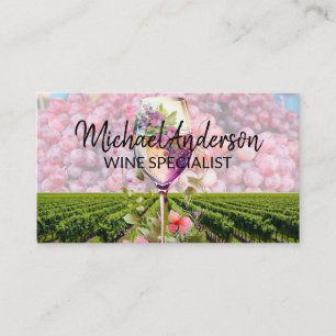 Tarjeta De Visita Viñedo   Copa de vino   Uvas
