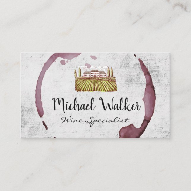 Tarjeta De Visita Viñedo | Wine Stain (Anverso)