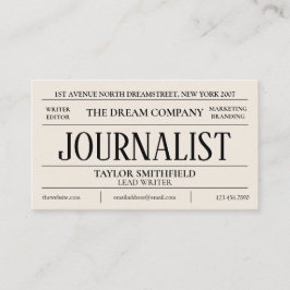 Tarjeta De Visita Viñeta de escritor periodístico