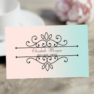 Tarjeta De Visita Viñeta profesional sofisticada Girly