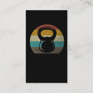 Tarjeta De Visita Viñeta Retro Kettlebell Gym Workout