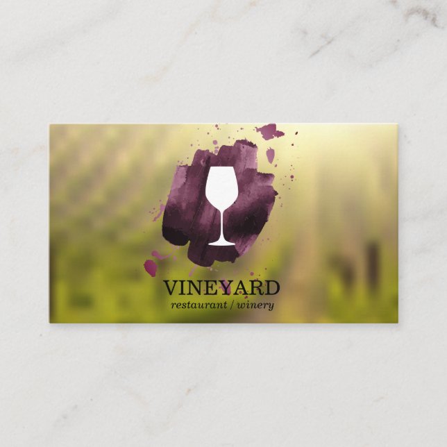 Tarjeta De Visita Viñetería de cristal de vino (Anverso)