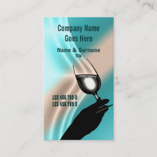 Tarjeta De Visita Vineyard vino sommelier aqua azul