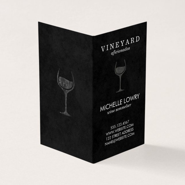 Tarjeta De Visita Vineyard Wine Lux Black (Exterior)
