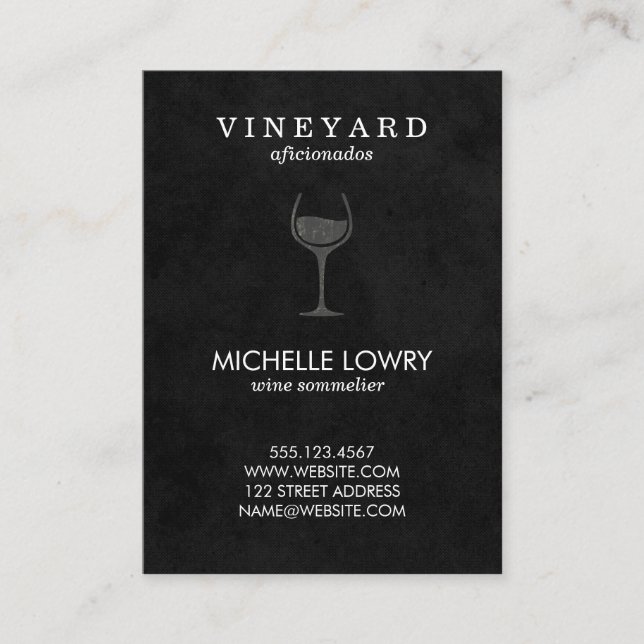 Tarjeta De Visita Vineyard Wine Lux Black (Anverso)
