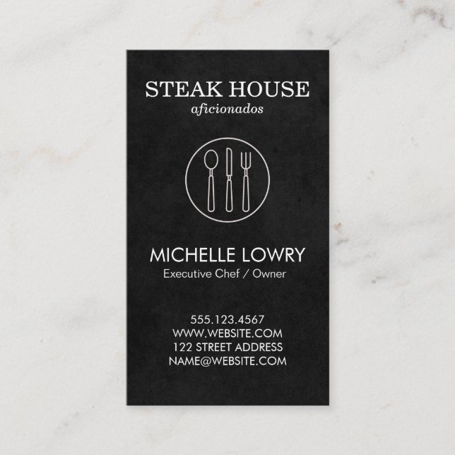 Tarjeta De Visita Vineyard Wine Lux Black Silverware (Anverso)
