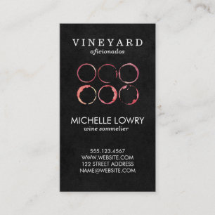 Tarjeta De Visita Vineyard Wine Lux Black   Wine Stains