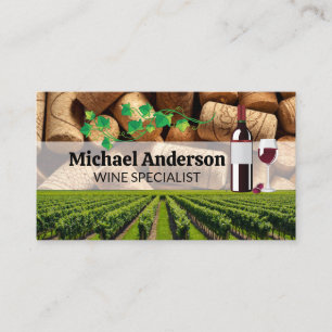 Tarjeta De Visita Vineyard y Corks   Bodega