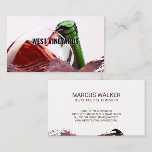 Tarjeta De Visita Vino al vidrio   Artístico