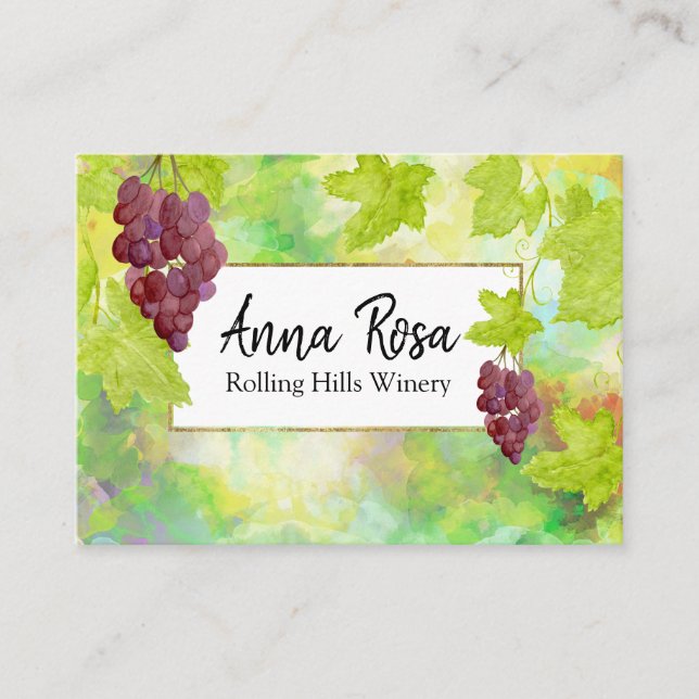 Tarjeta De Visita *~* Vino Bodega de uvas vitícolas (Anverso)