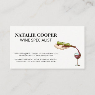 Tarjeta De Visita Vino Bottle Pour