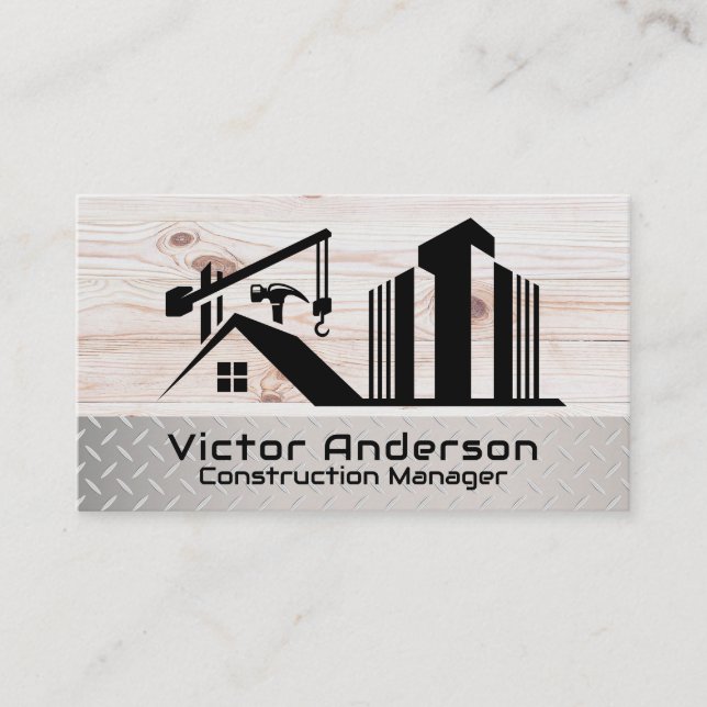 Tarjeta De Visita Vino de construcción | Propiedades comerciales (Anverso)